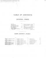 Table of Contents, Cass County 1899